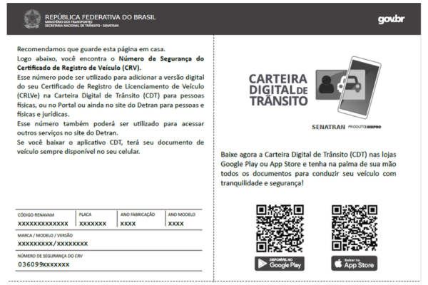 Exemplo ilustrativo do CRV Digital em PDF