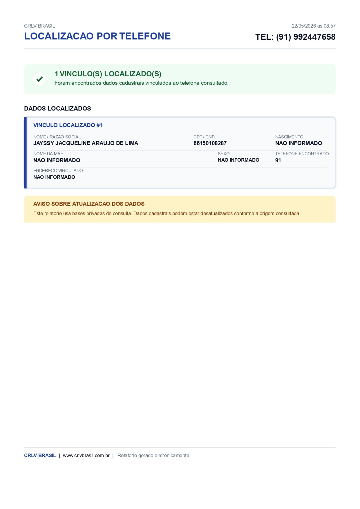Consulta por Telefone